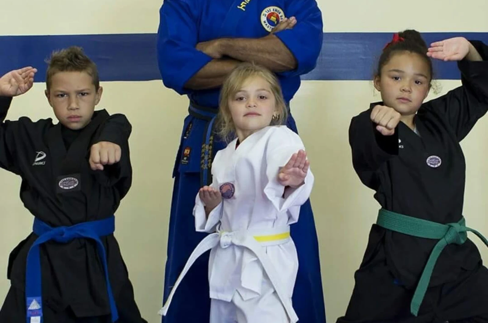 Child building confidence in martial arts